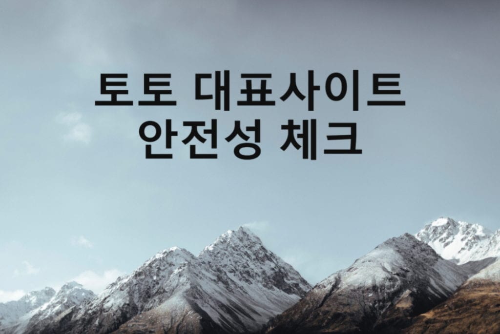 토토 대표 사이트 안전성 체크