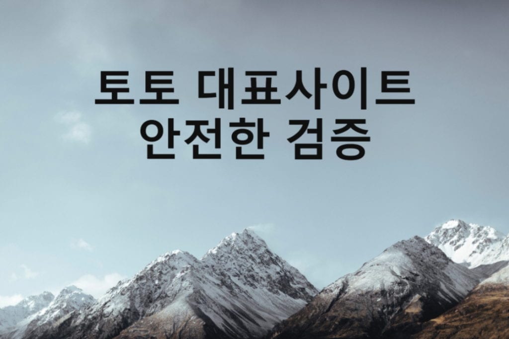 토토 대표 사이트 안전한 검증