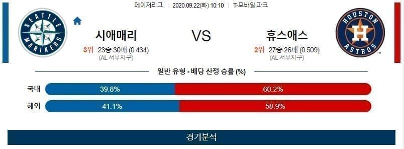 9월22일 시애틀 휴스턴