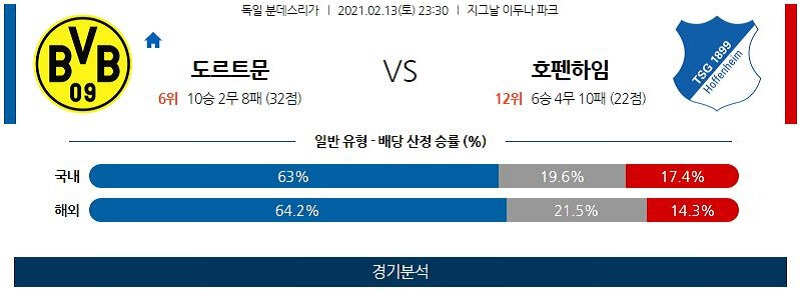 2월13일 도르트문트 호펜하임