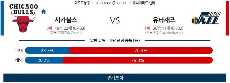 3월23일 시카고불스 유타재즈